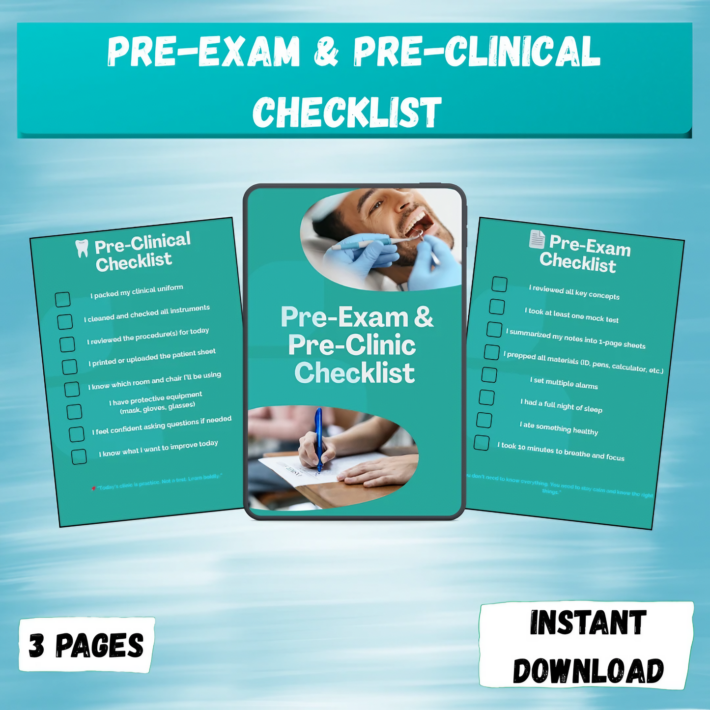 Pre-Exam & Pre-Clinic Checklist